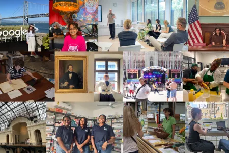 Collage of students at their summer internships
