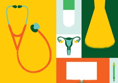 Illustration of medical research tools