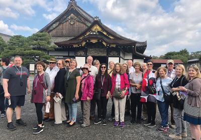 In front of Kyoto’s Nijō Castle.