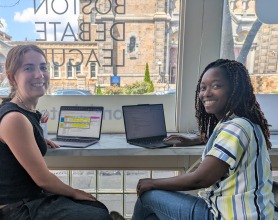 Winona and Jackney at the Boston Debate League