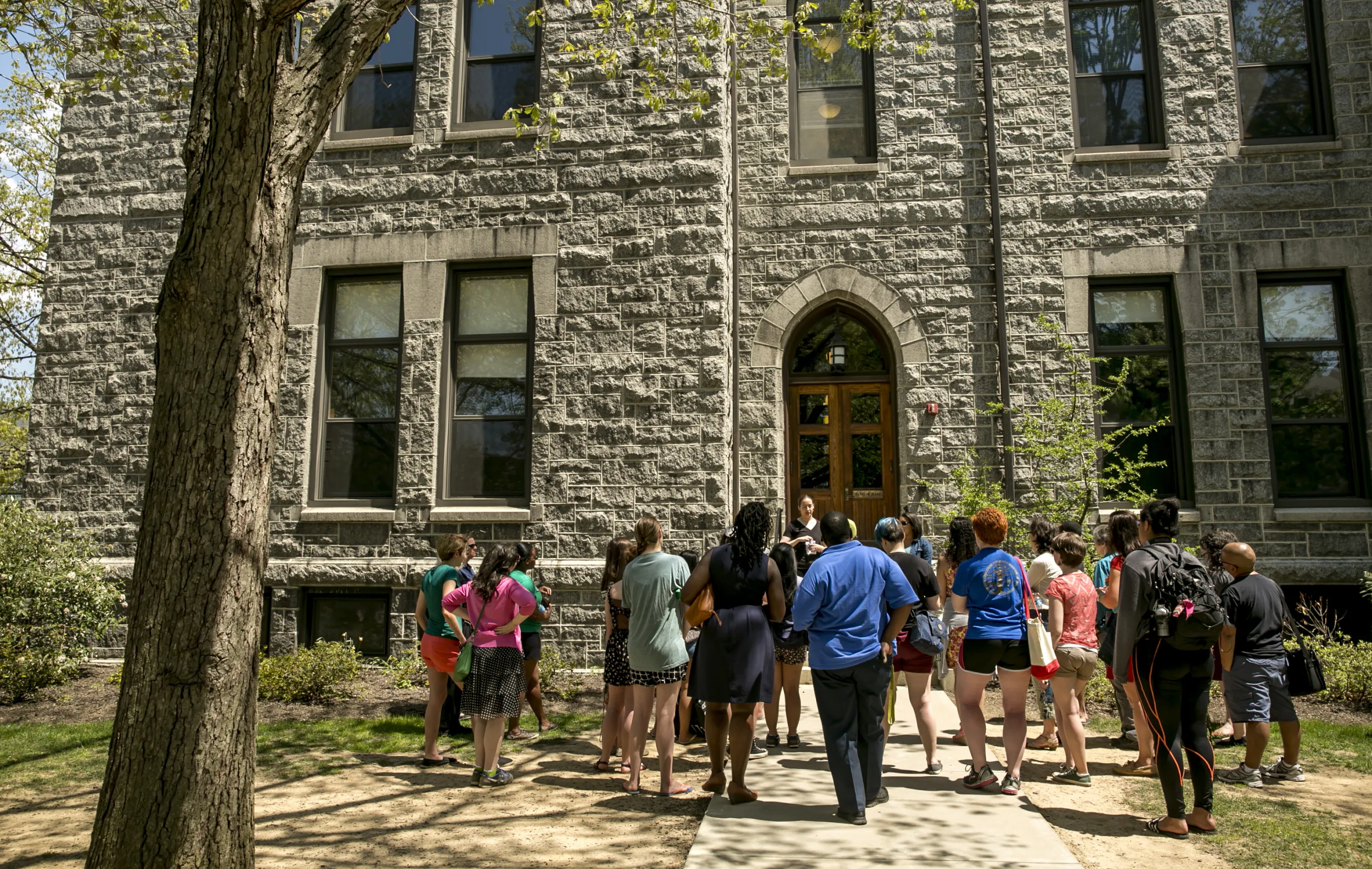 Tour Group in Front of Building