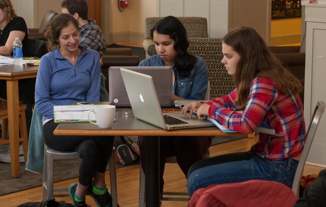 Students in campus center