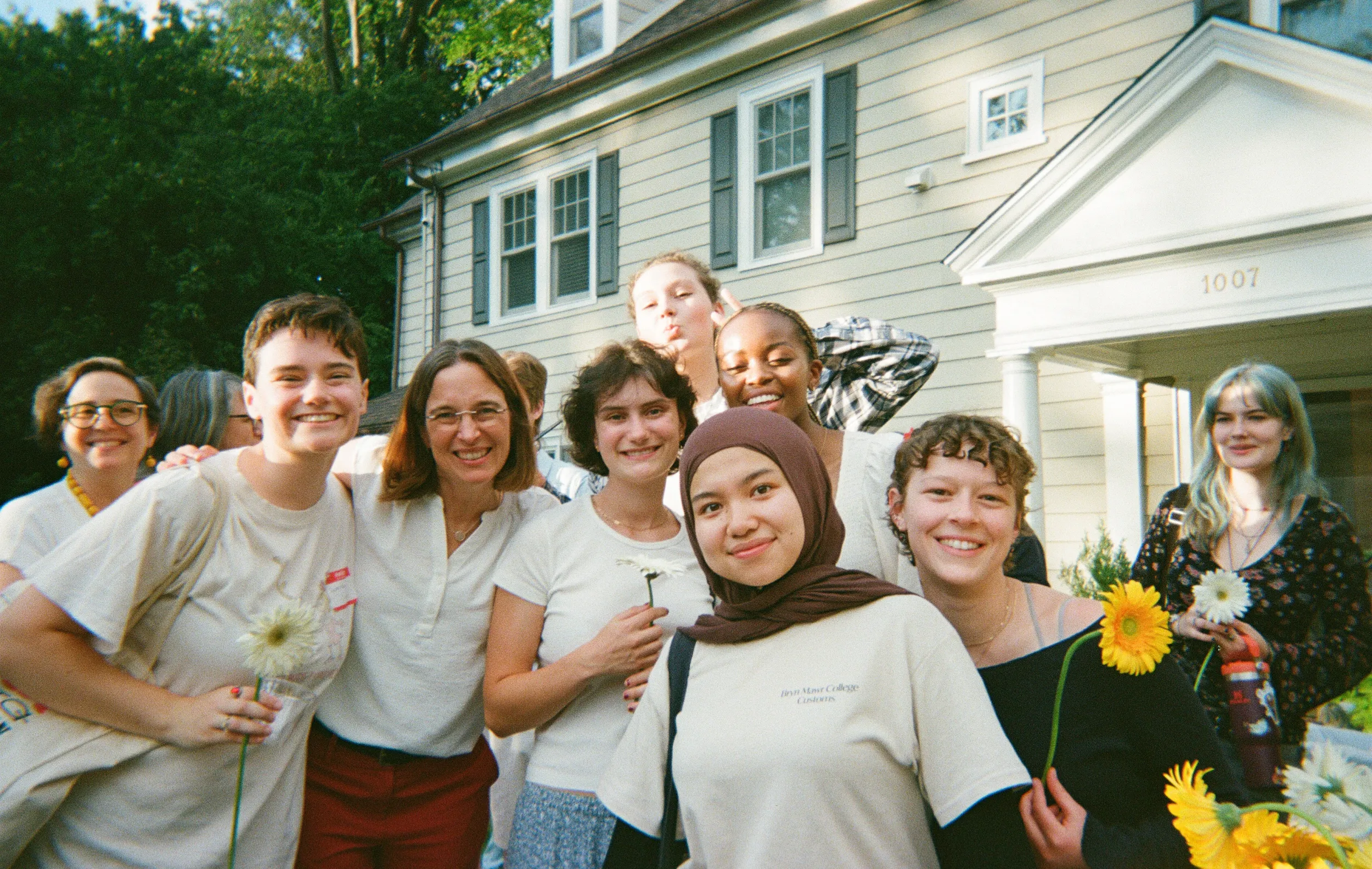 Group of BMC students outside of Pen Y Groes