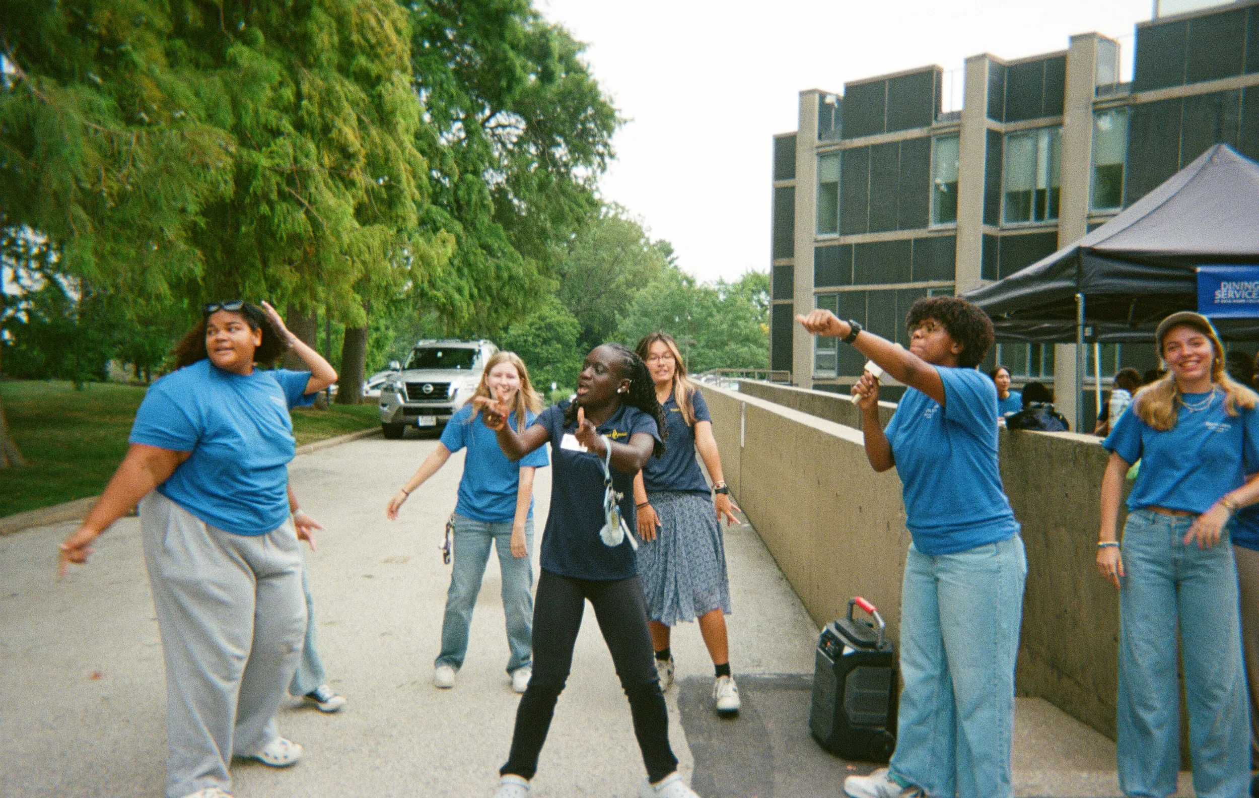 Students outside of Erdman
