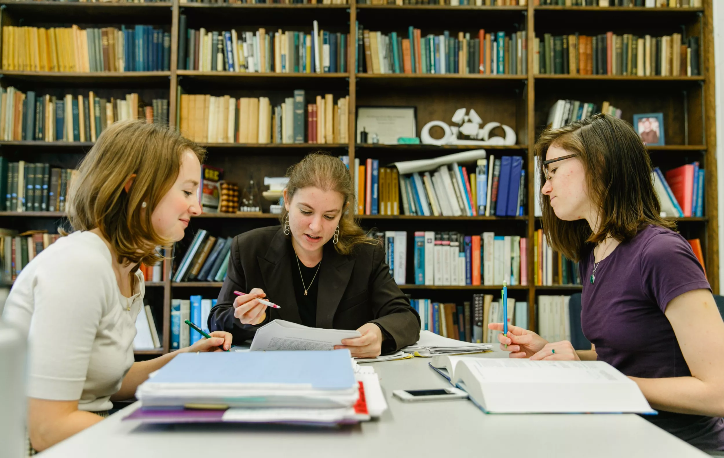 students in phd mathematics programs studying in the library