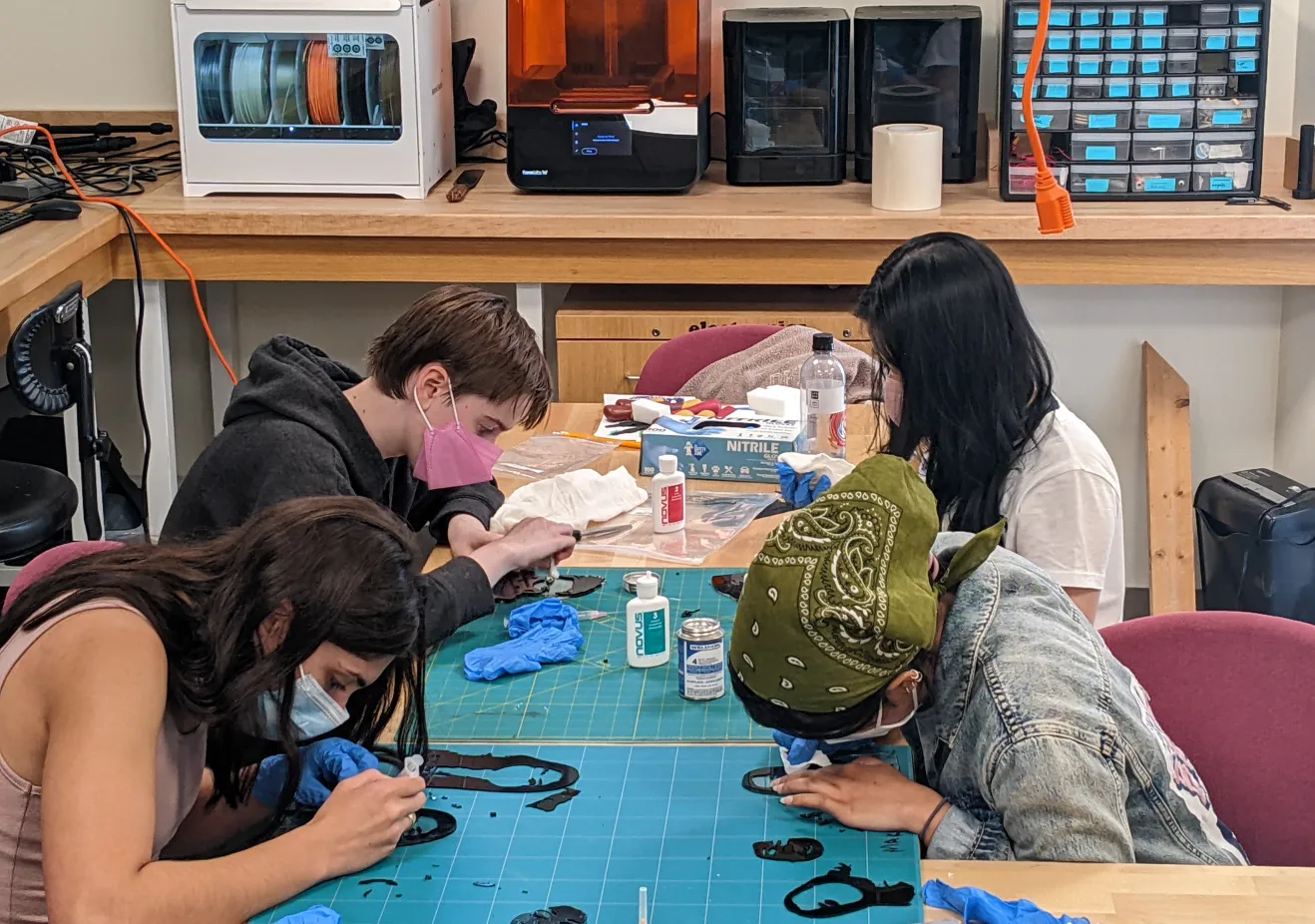 Digital Technology Interns at work in the Makerspace