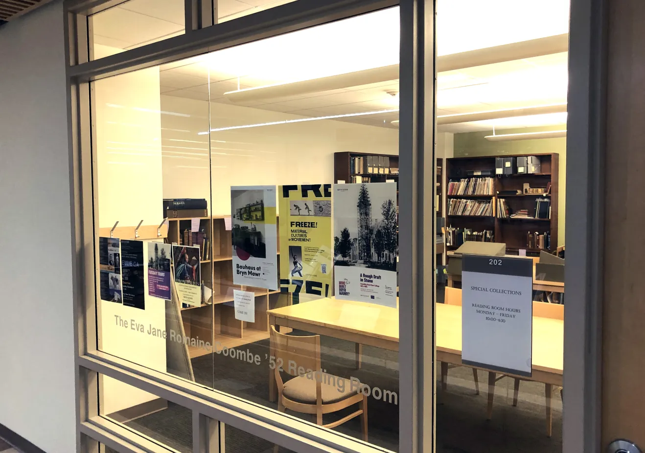 Entrance in Canaday to Special Collections Reading Room