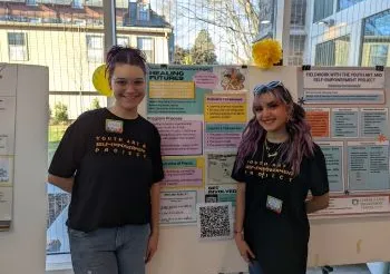 Students at the Praxis poster session