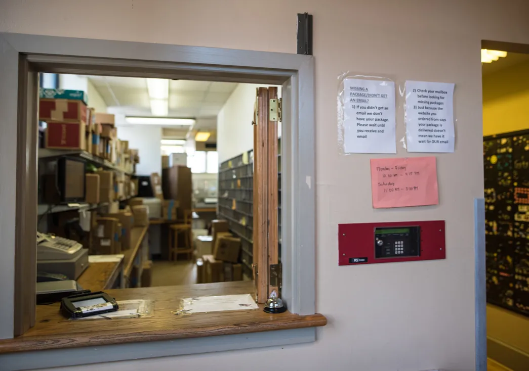 Mailroom window