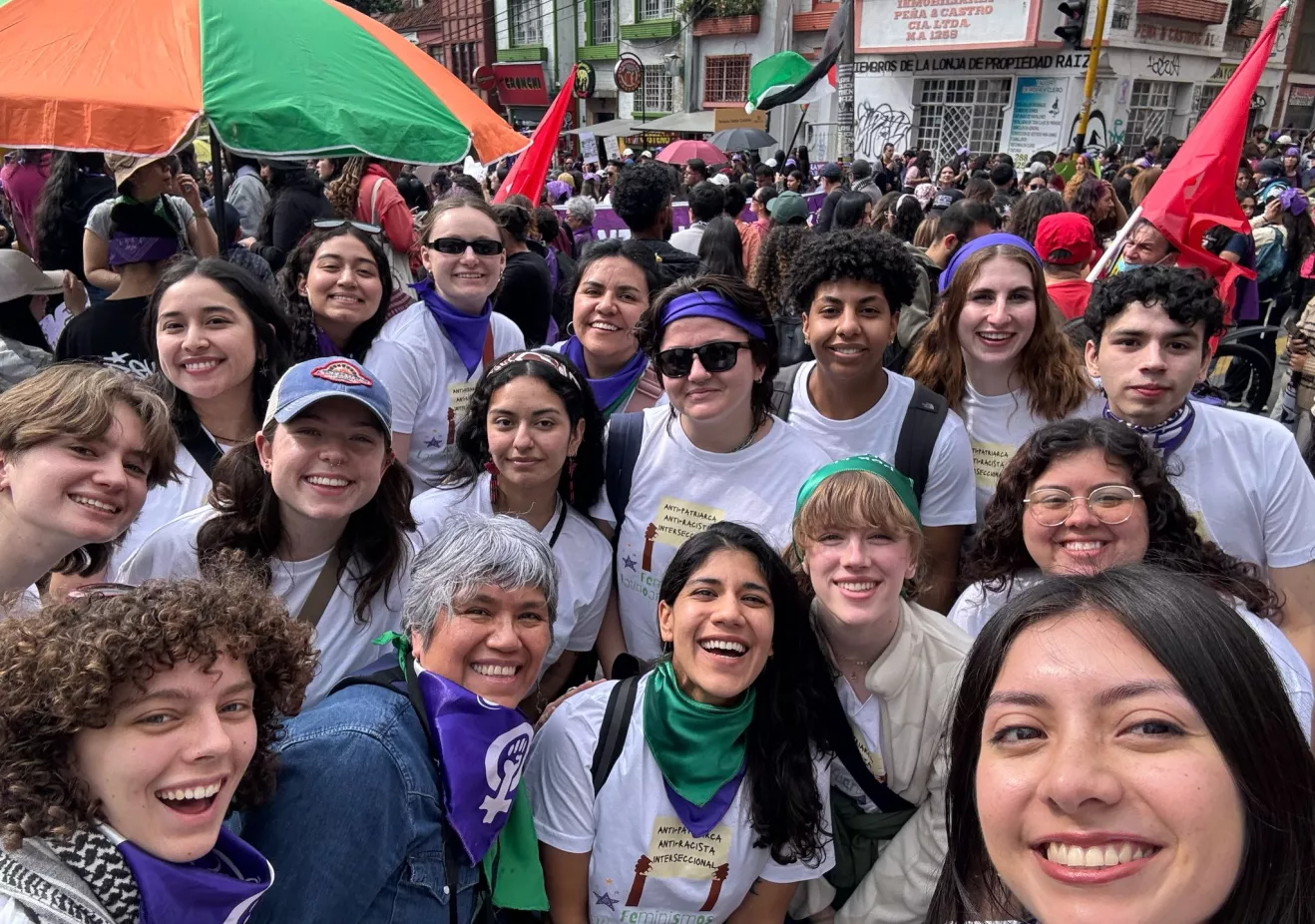group of students at women's march