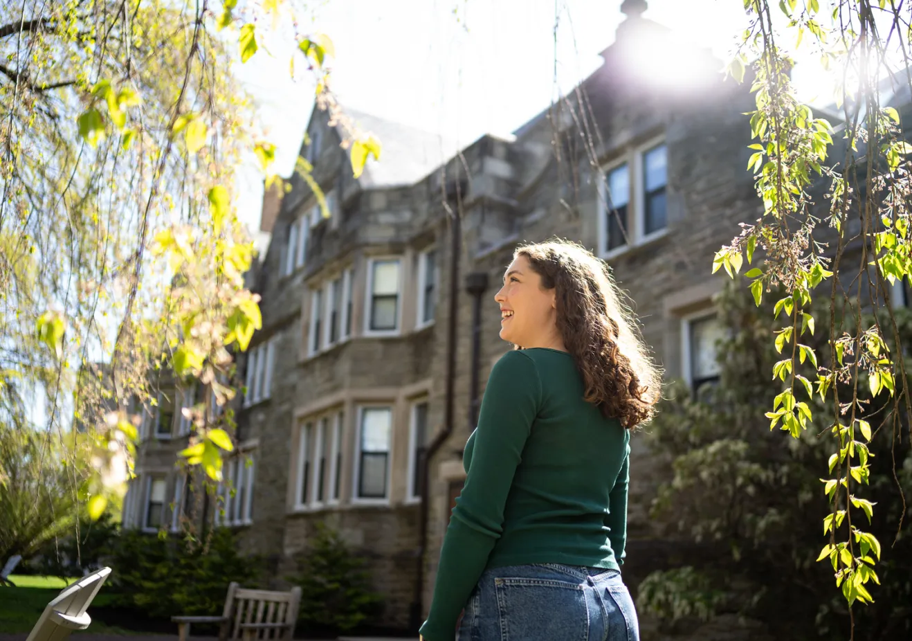 Student standing in the sunshine