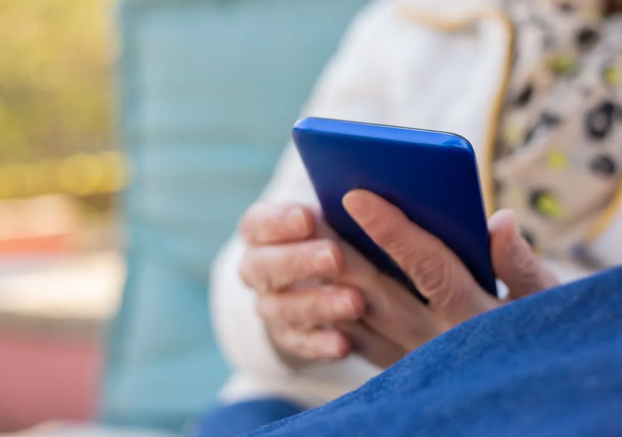 Person holding phone