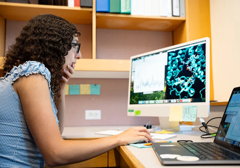 student at computer