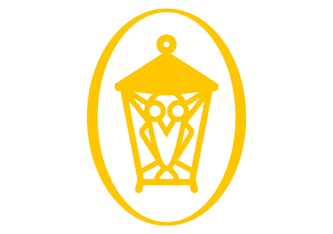 Yellow lantern publisher's mark on a white background