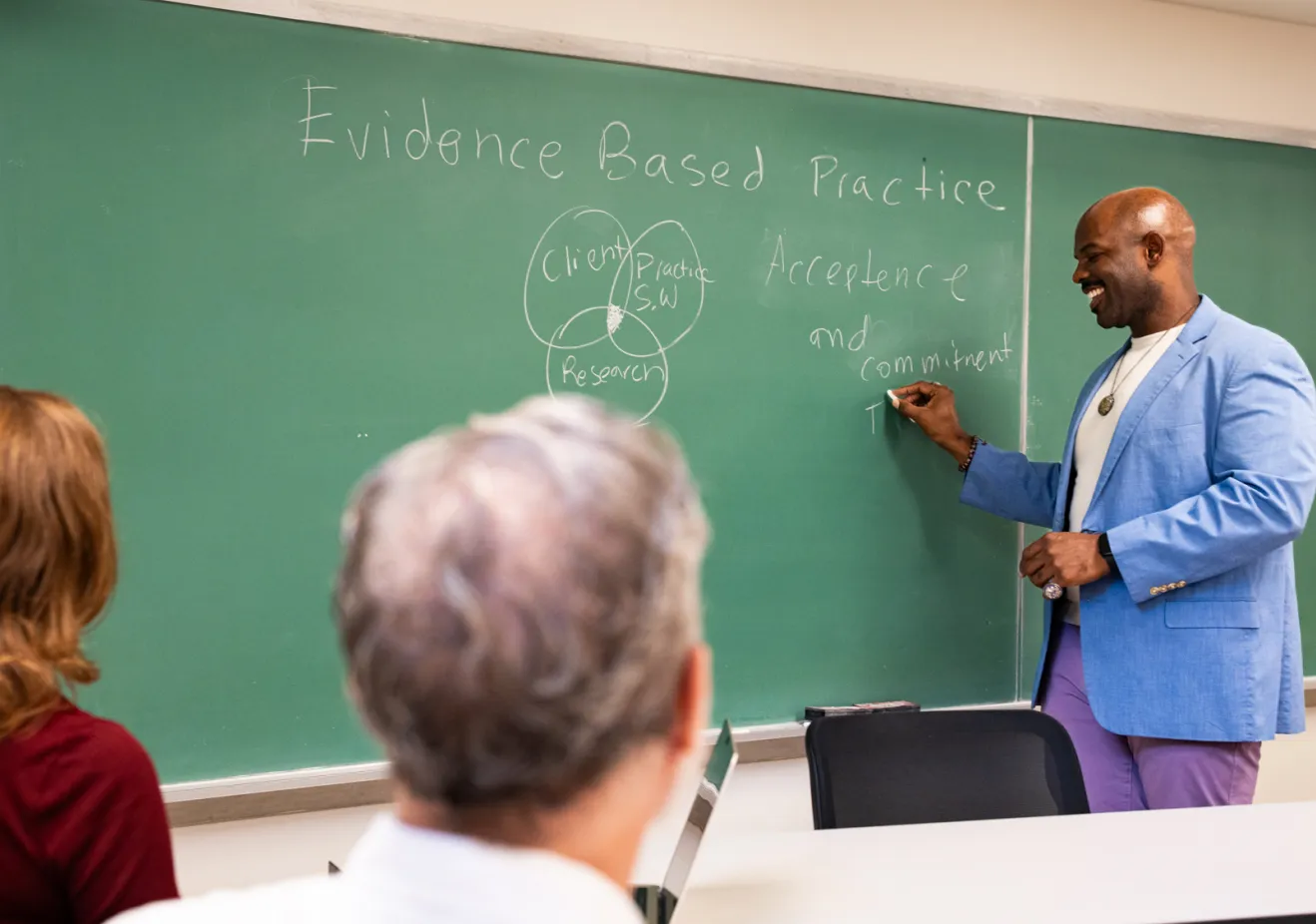 GSSWSR MSS classroom and professor with students