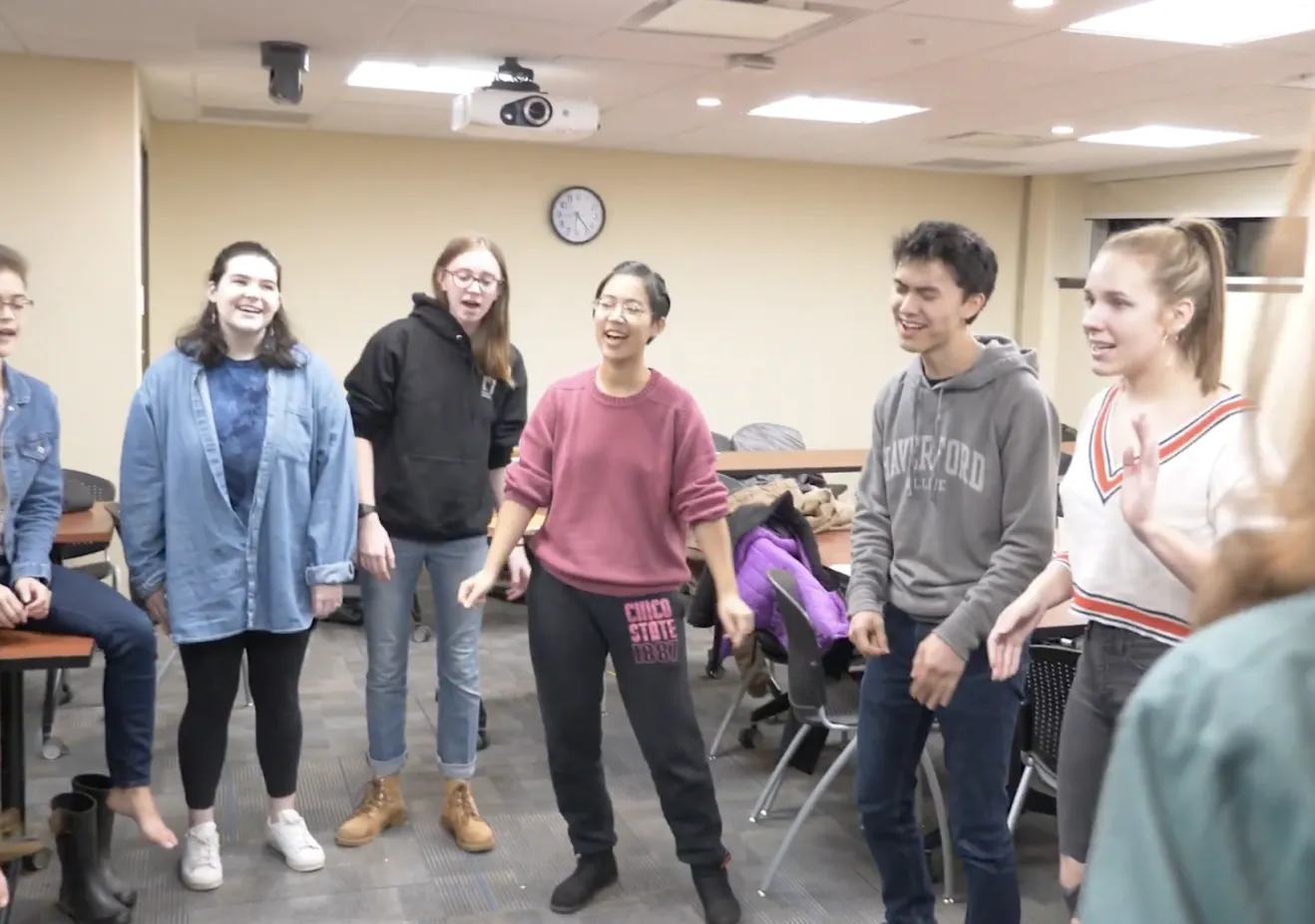 Students singing
