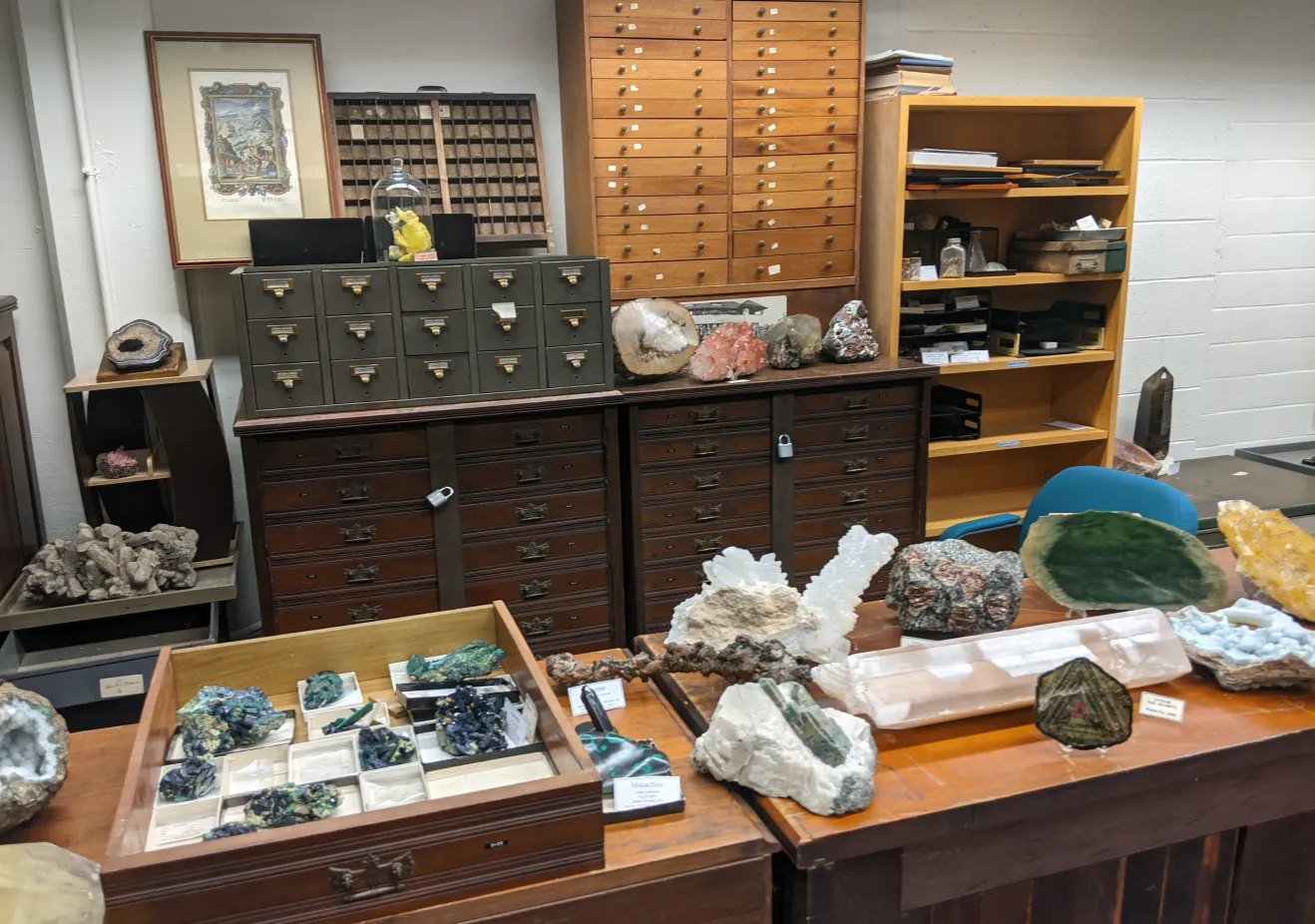Hearth photo of inside mineral collection storage space