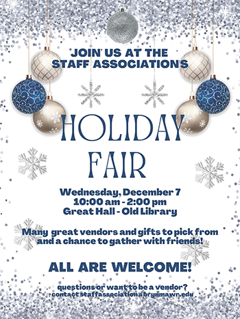 Staff Association Holiday Fair 2022 poster 