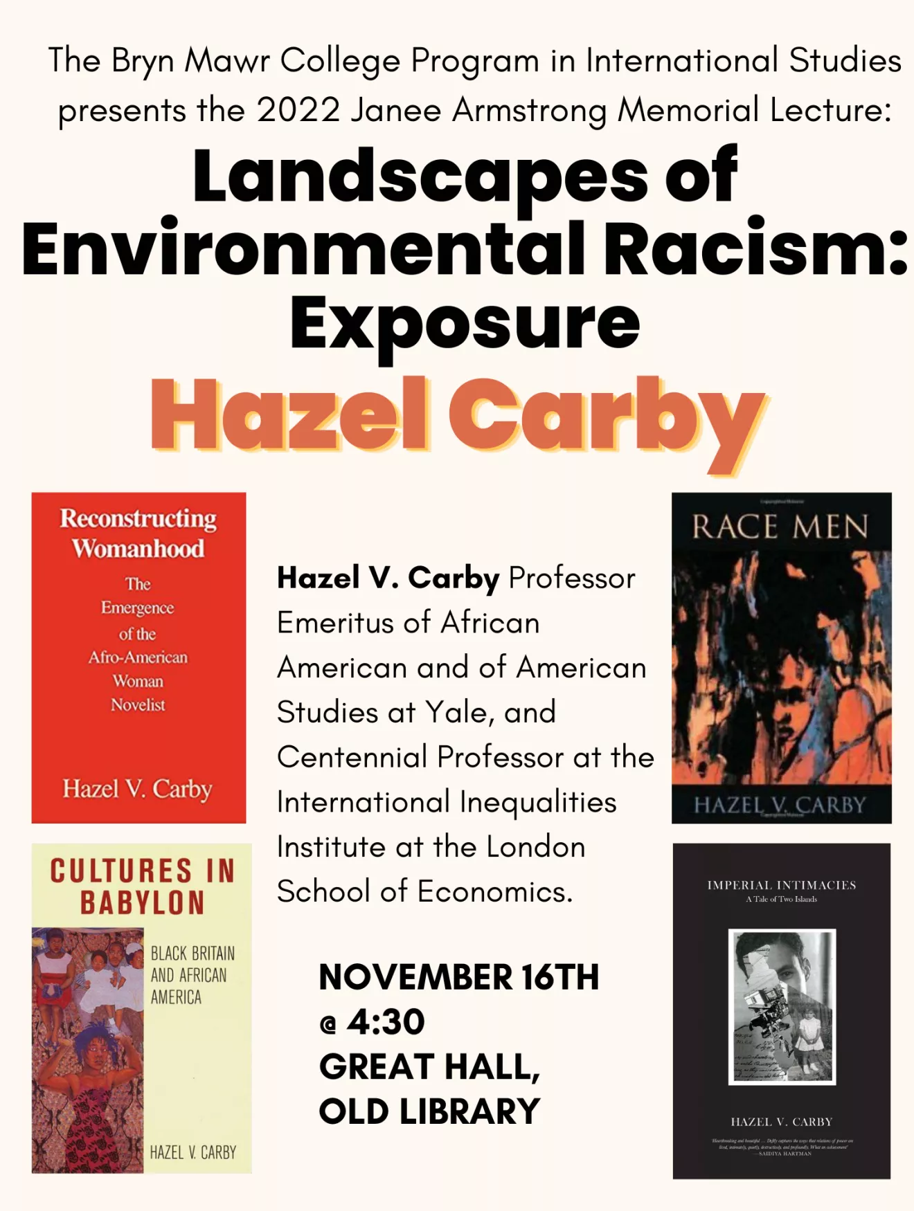 Hazel Carby Lecture Poster