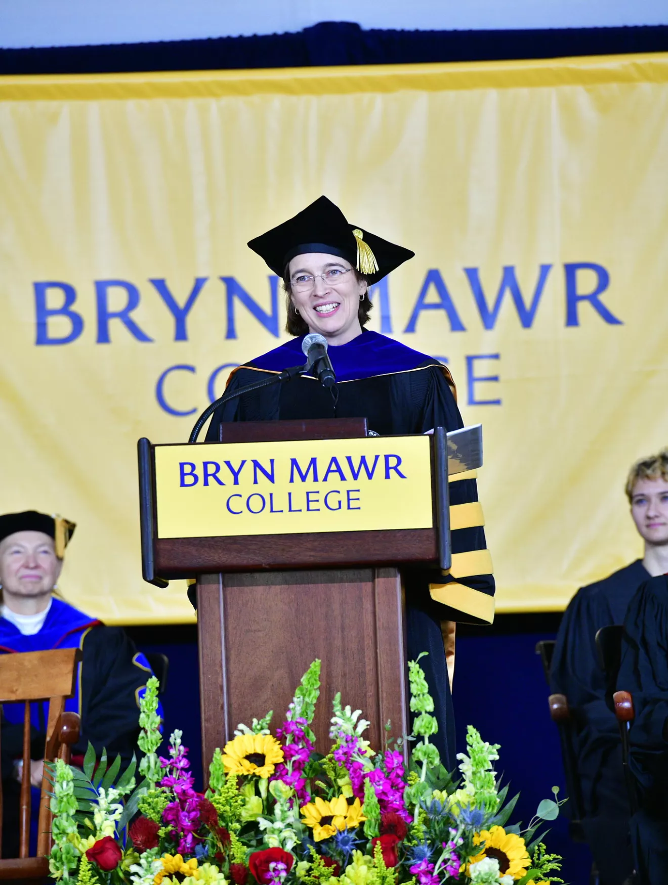 president cadge at podium