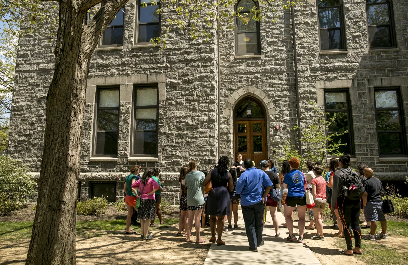 Tour Group in Front of Building