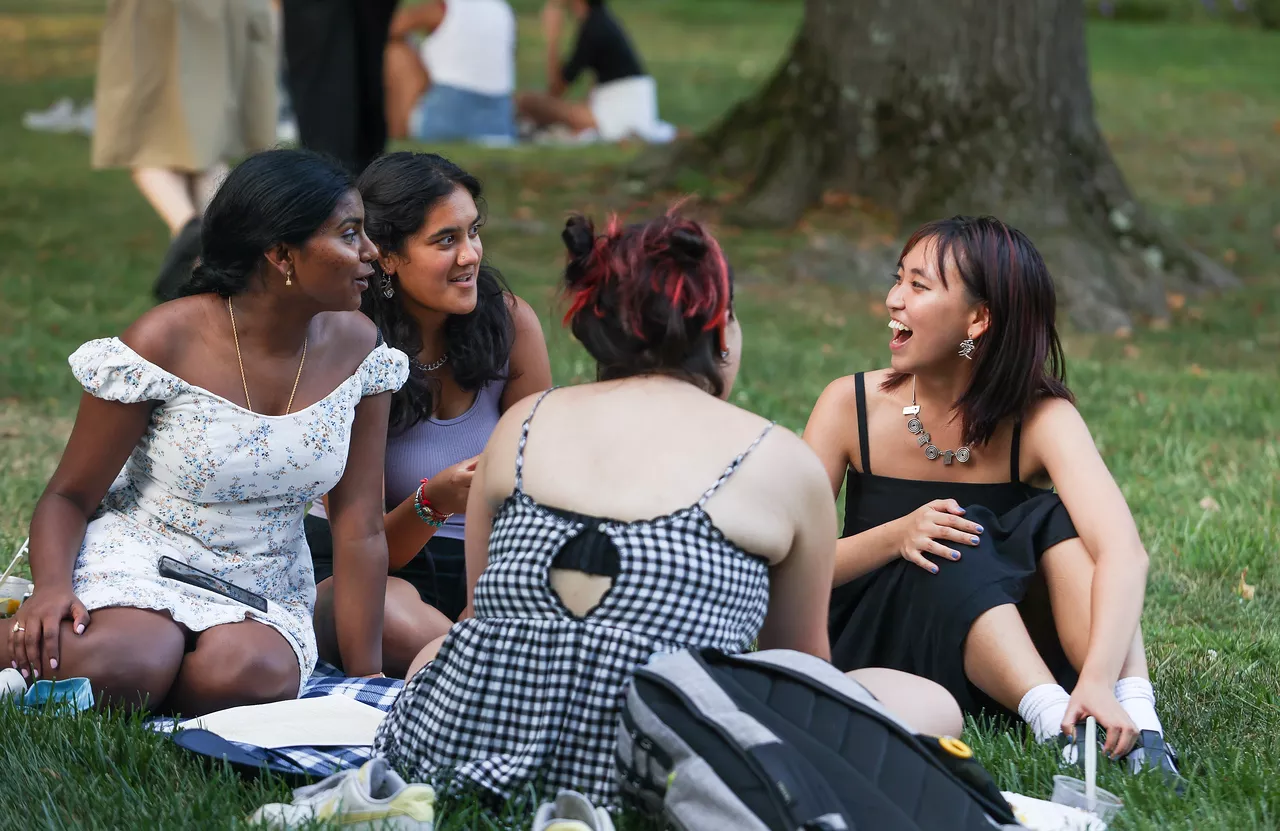students gathering
