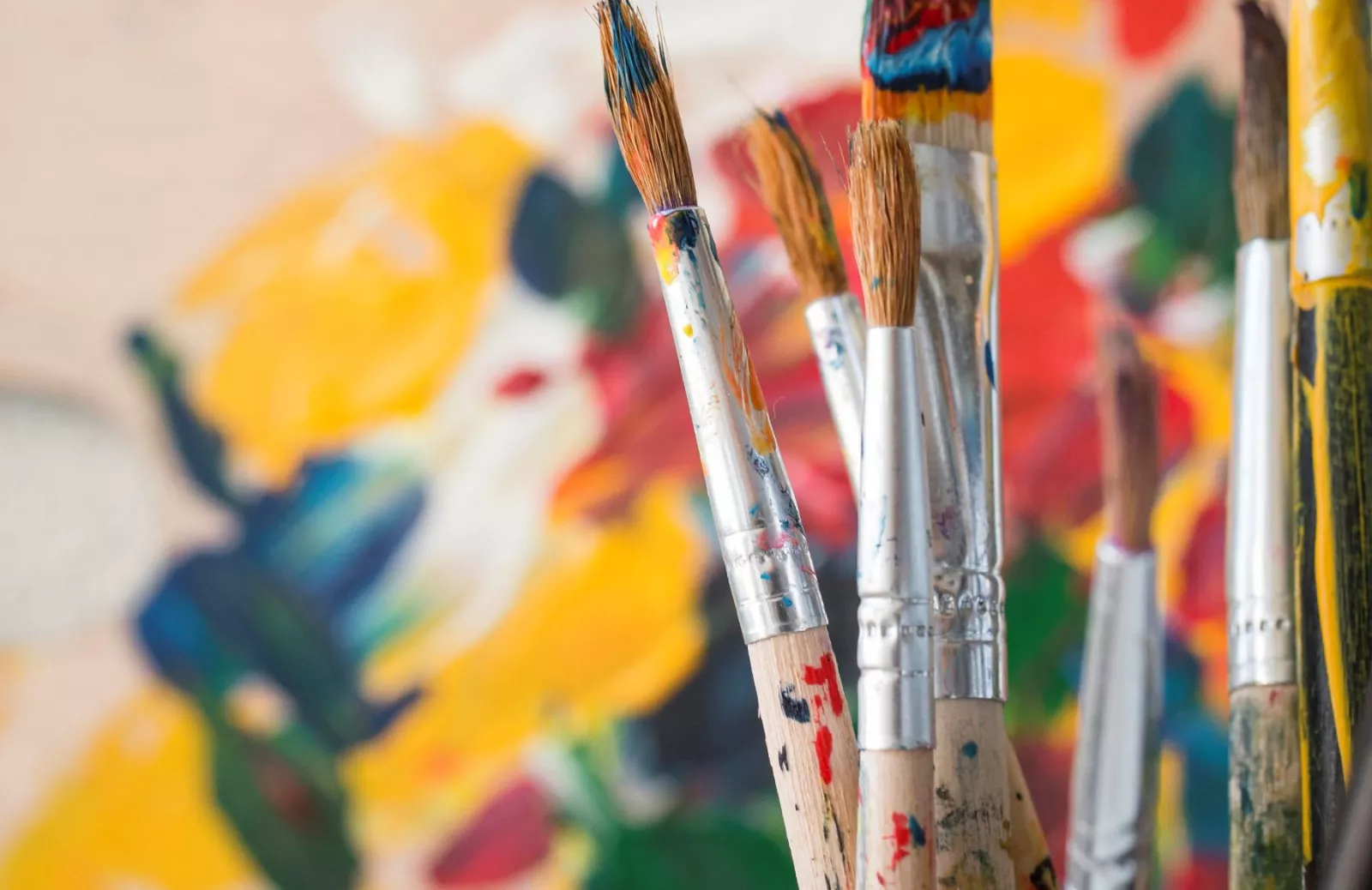 Art brushes and paint