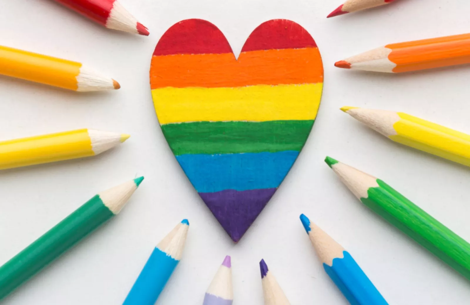 Colored pencils heart