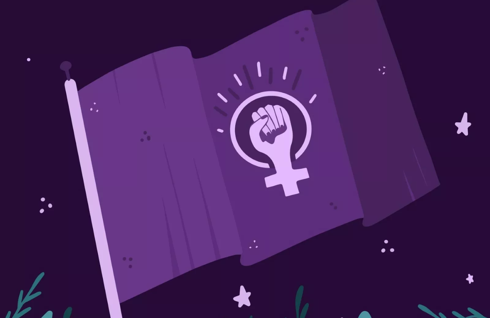 Purple feminism flag