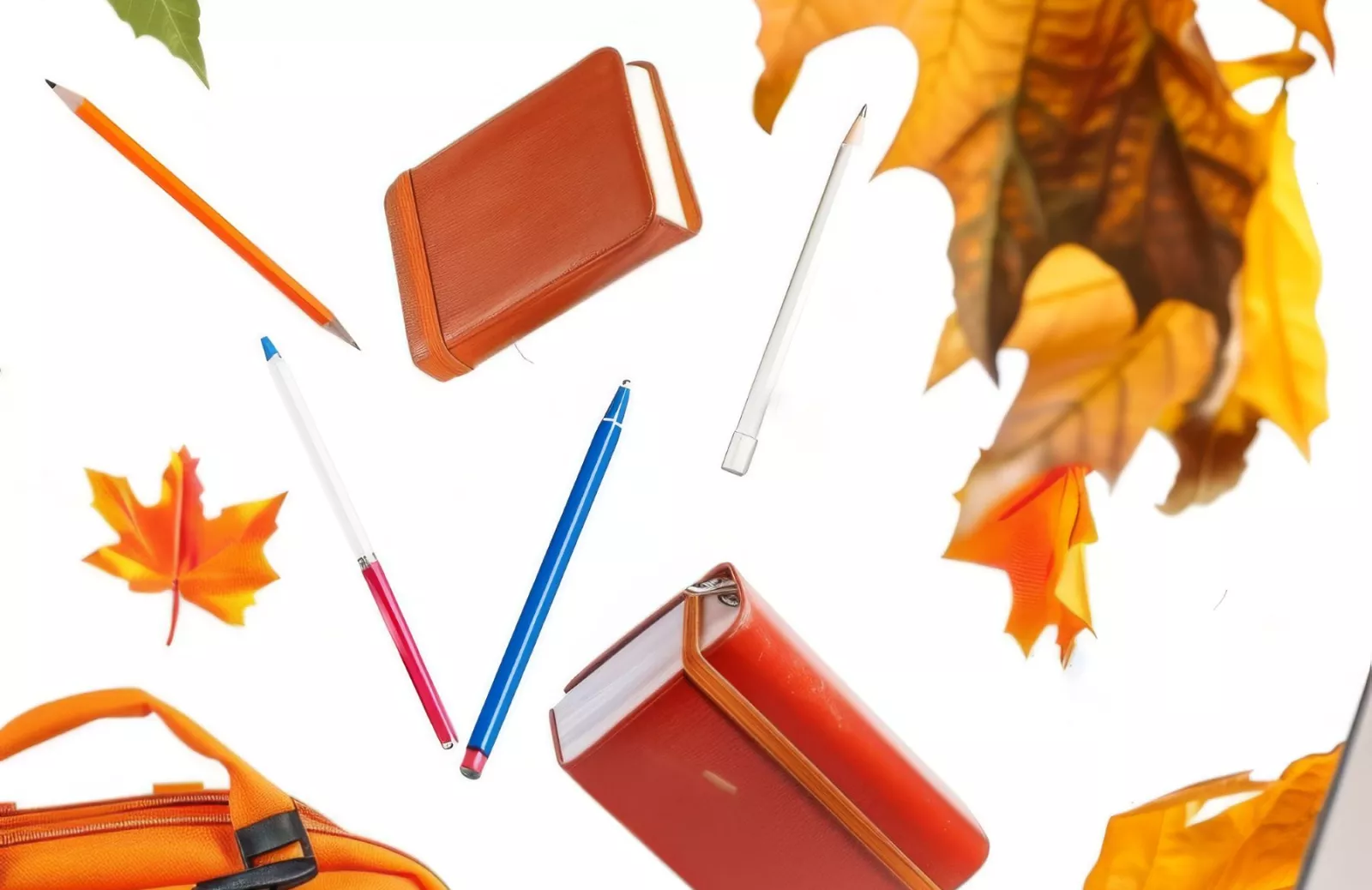 falling fall school supplies