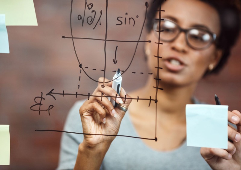 woman teaching math