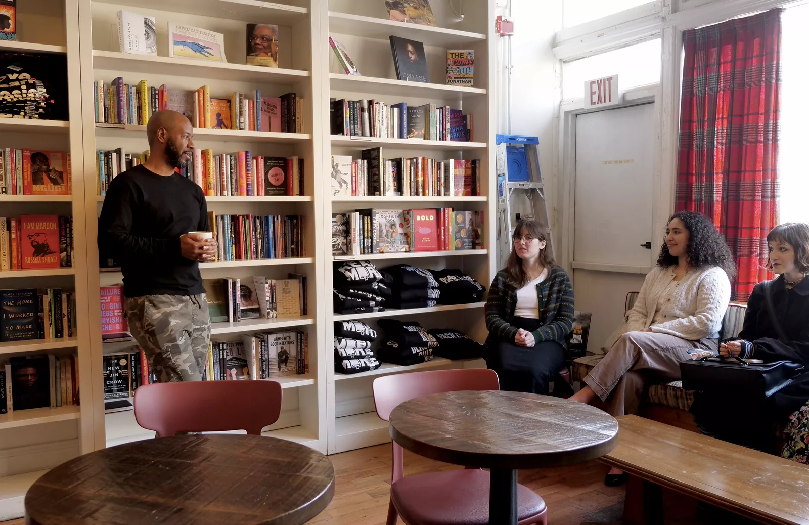 uncle bobbies general manager meets with students