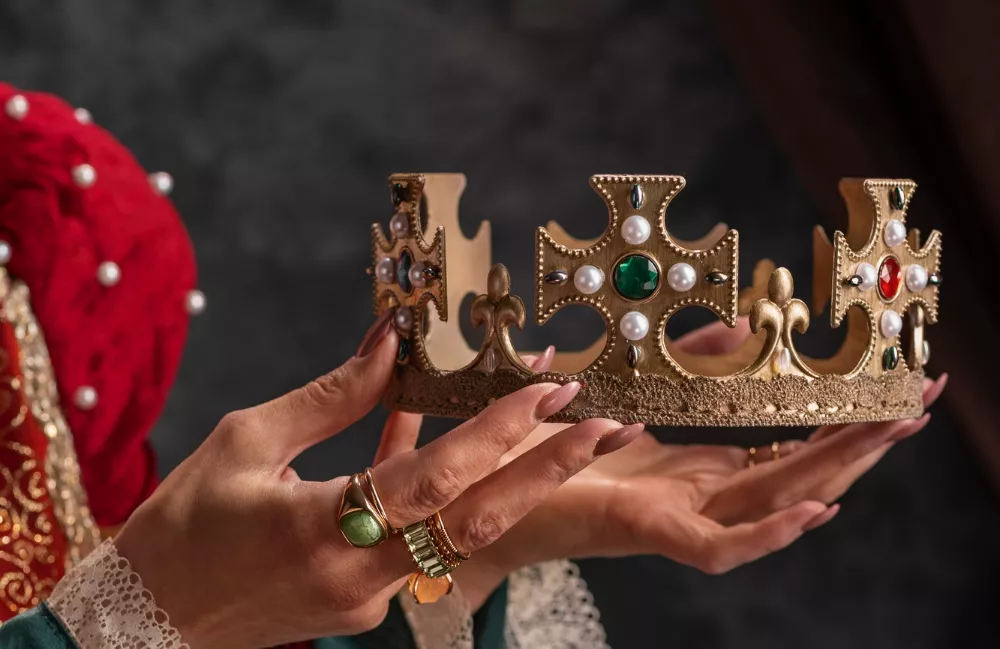 King and crown Lear Stock