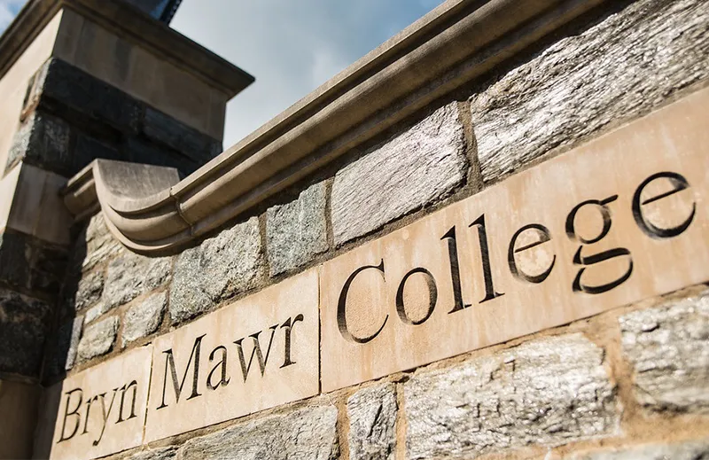 Bryn Mawr College stone campus sign