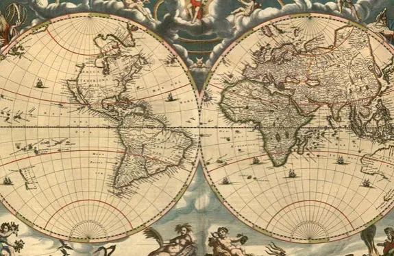 antique world map