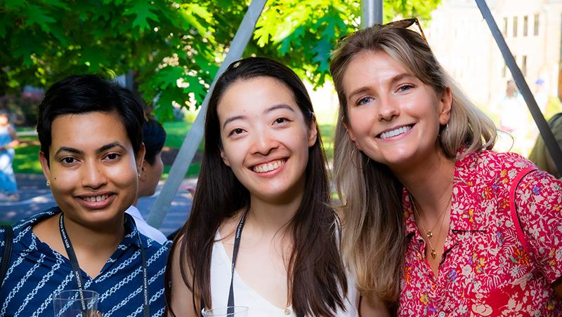 Photo of Prianka Ball, Yilun Tang and Georgia Griggs at Reunion.