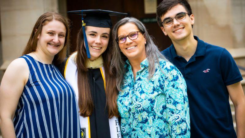 Photo of Sara Rilatt '22 and family at Reunion. 