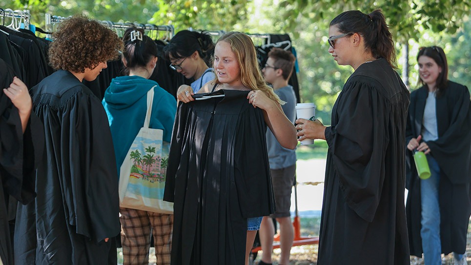 Convocation 2024 Students Selecting Robes