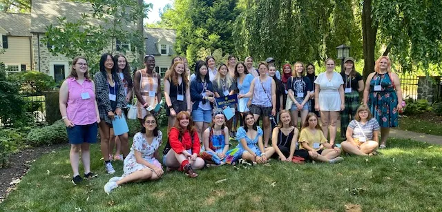 Group photo of STEMLA fellows, faculty, and staff outside