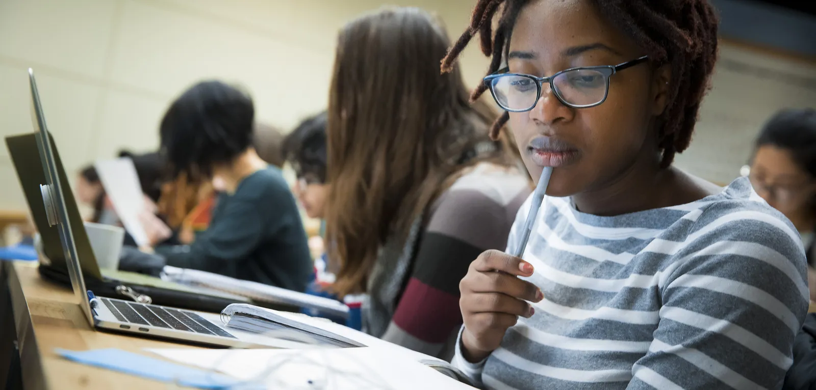 Students working