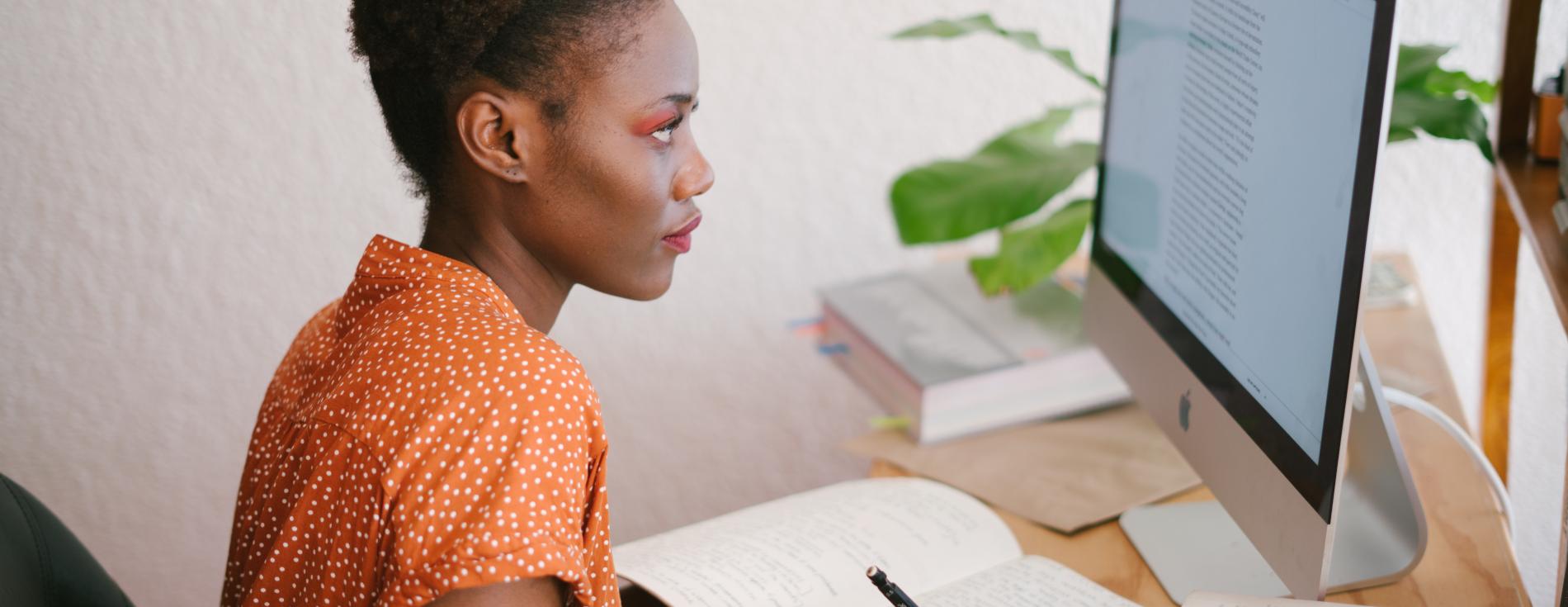 student studying