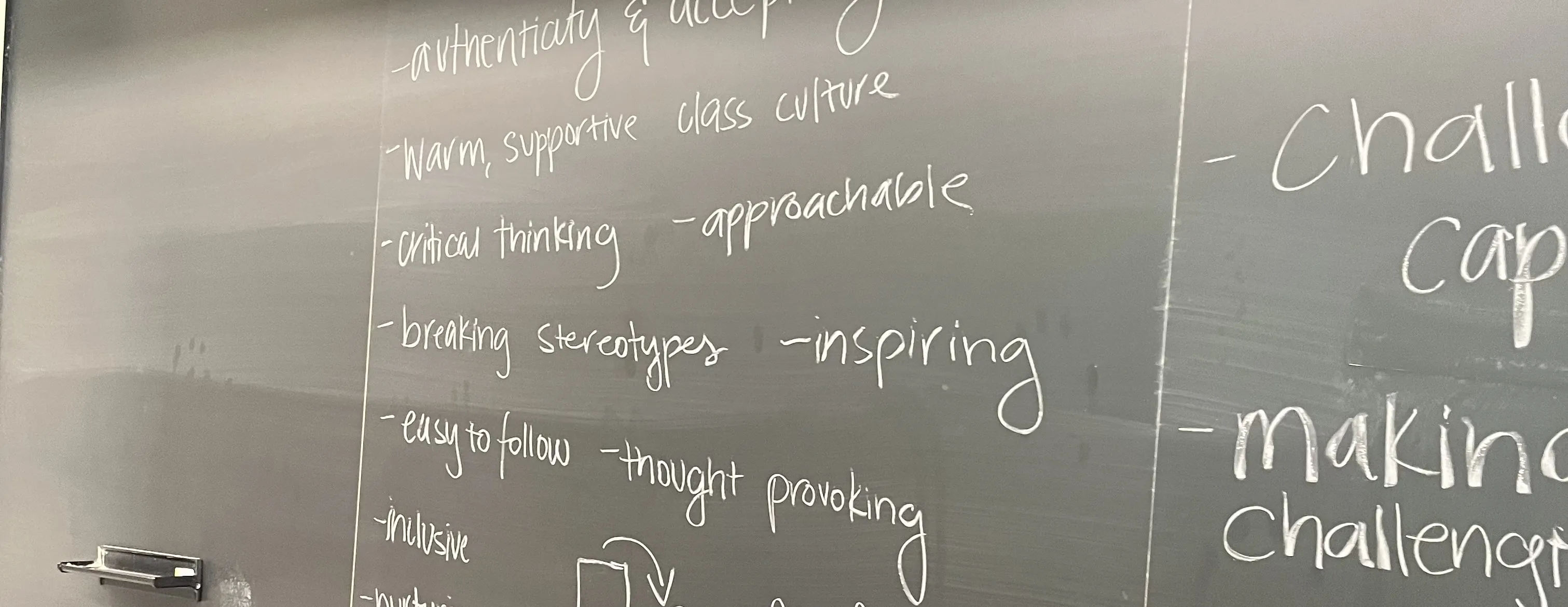 Black board with writing 