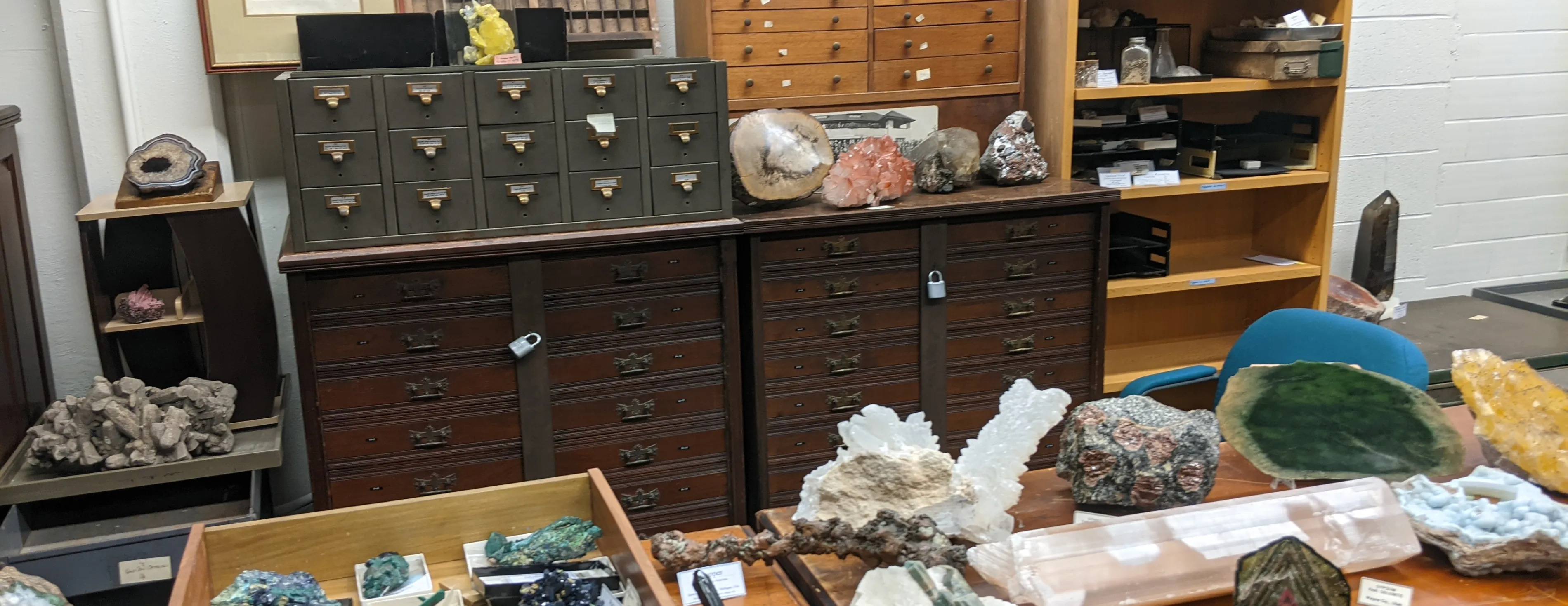Hearth photo of inside mineral collection storage space