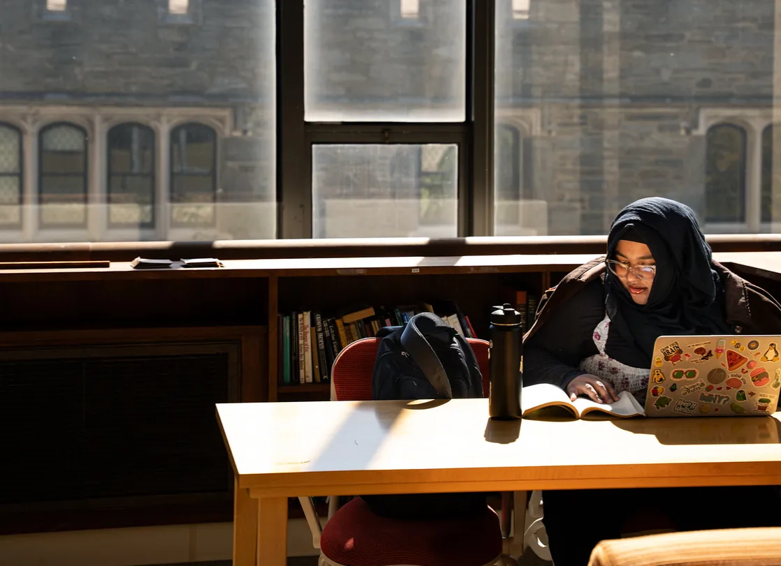 student studying at a desk