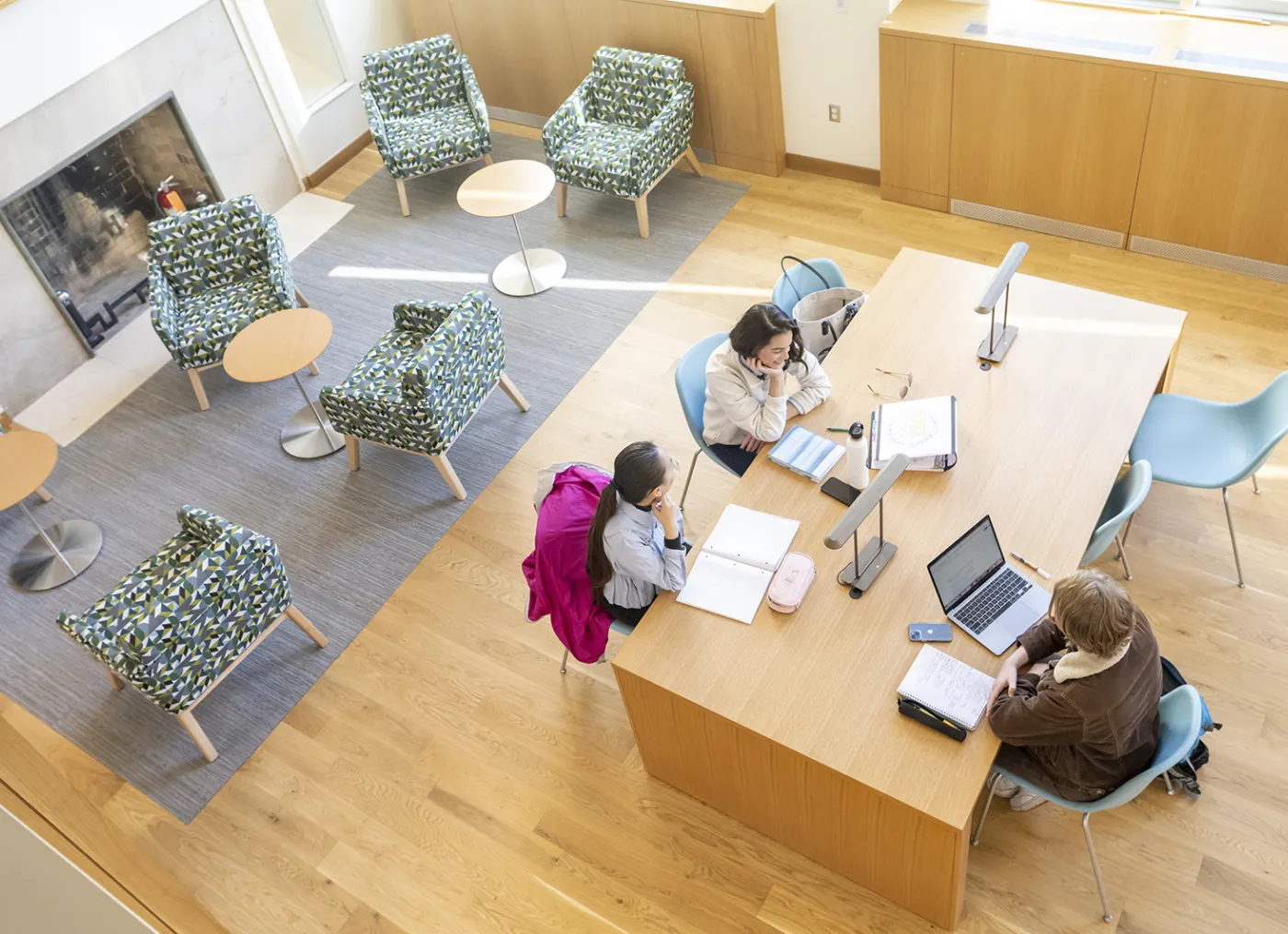 students in Collier library