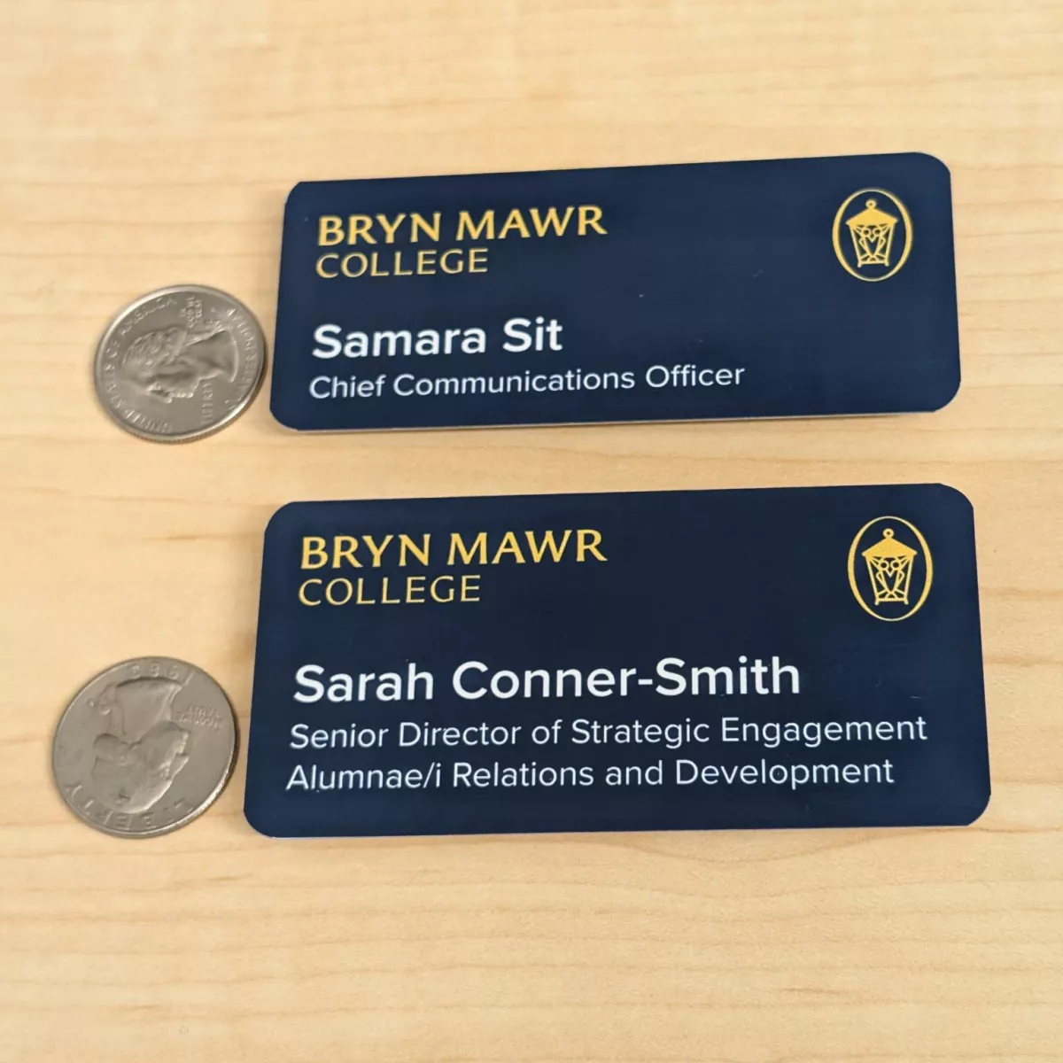 Blue nametags