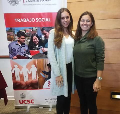 Julie Riese (left) and Elyse Tierney in Chile