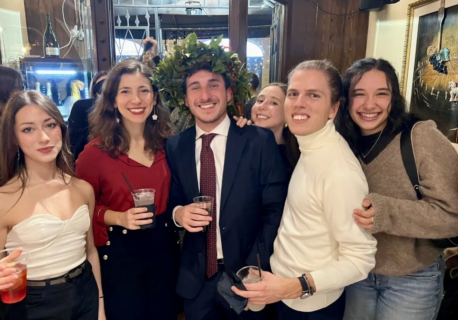 Lillian standing with friends