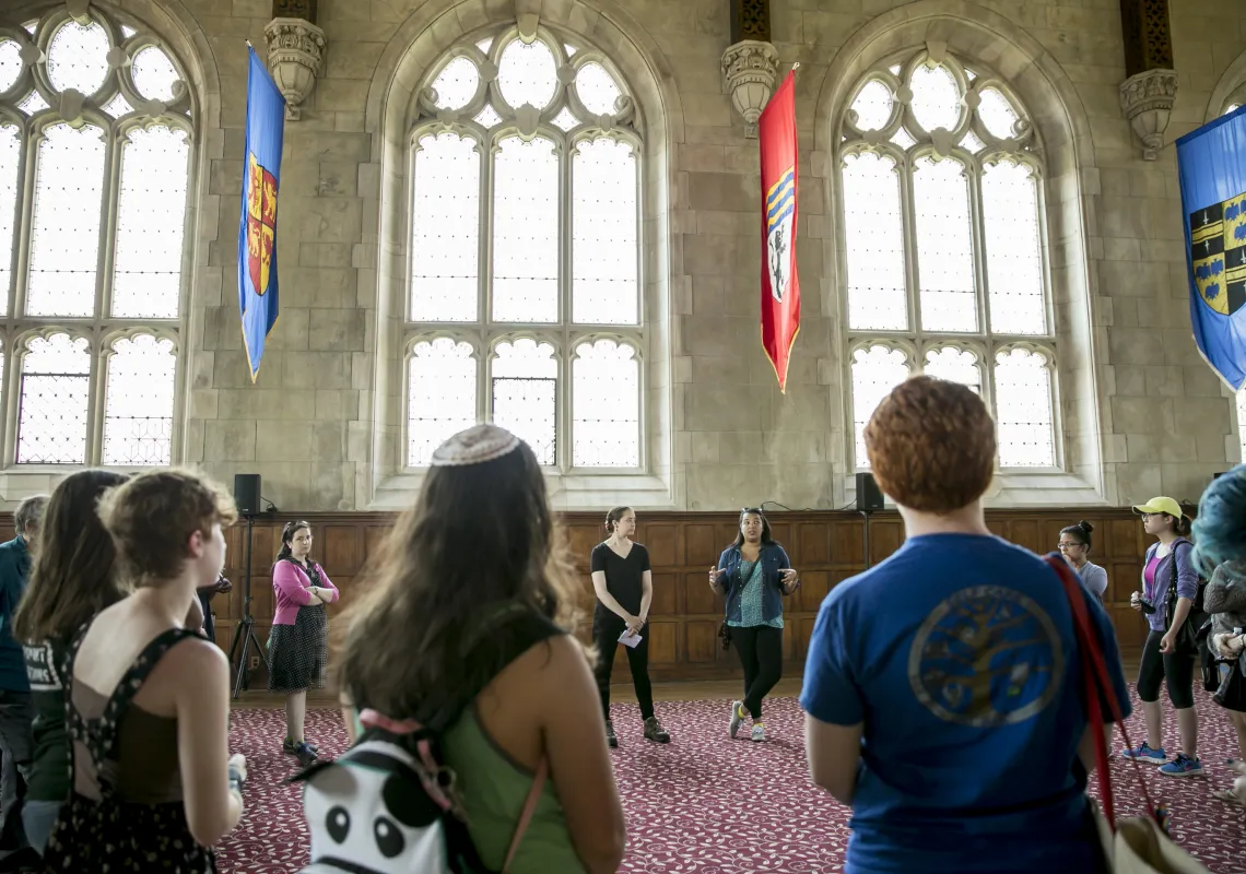 A Black at Bryn Mawr tour in Great Hall in 2015.