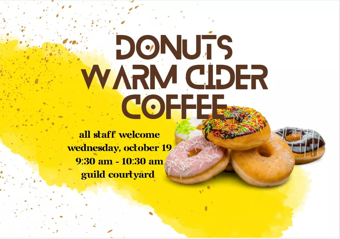 image of donuts and info about Morning Break event